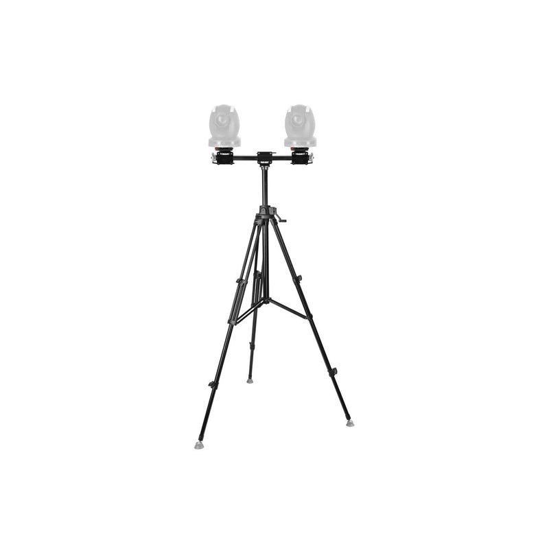 E-Image GA230 Studio Tripod with Geared Centre Column with Support for 2 PTZ Cameras
