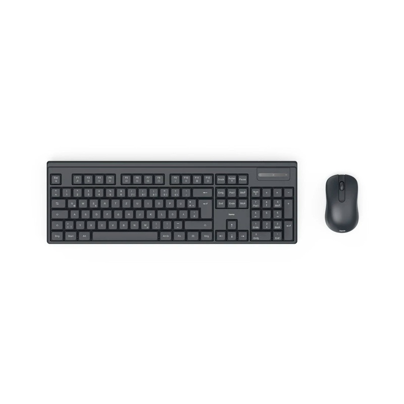 Hama WKM-100 Wireless Keyboard with Mouse, Wireless, Batteries, black, QWERTY UK