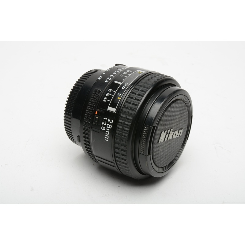 Nikon AF 28mm f2.8 wide lens, caps nice & clean! Sharp!