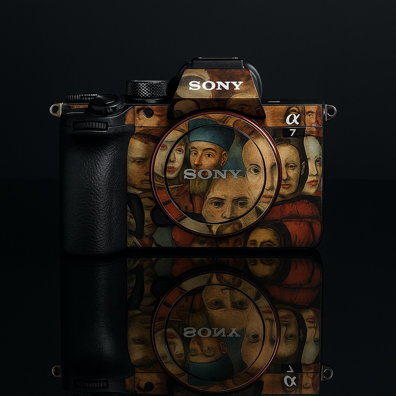 Vintage Oil Painting Camera Skin Wrap – Artistic Sticker for Most Models