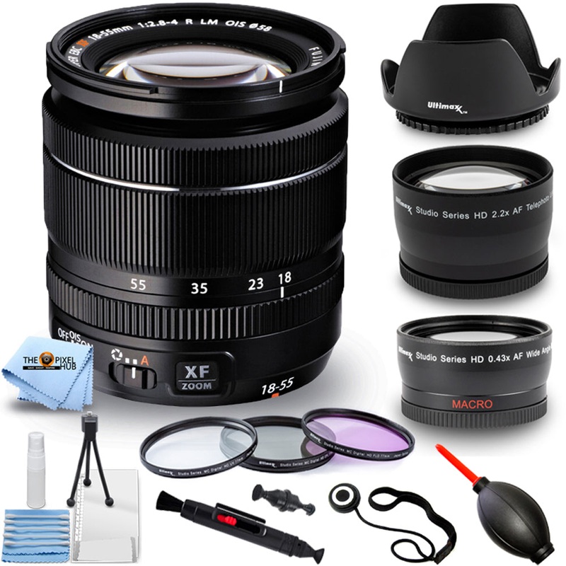 Fujifilm XF 18-55mm f/2.8-4 R LM OIS Zoom Lens 16276479 – 10PC Accessory Bundle