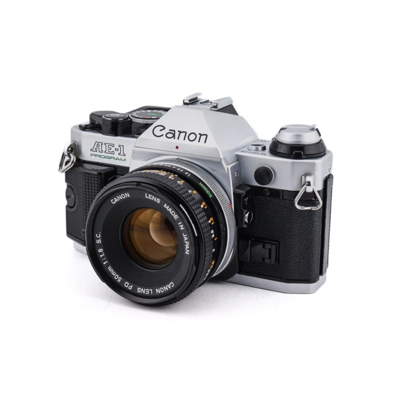 Canon AE-1 Program + 50mm f1.8 SC – SLR 35mm Film Camera  EXCELLENT