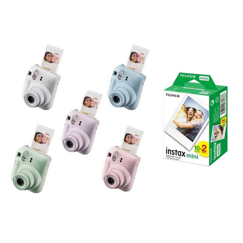 Fujifilm Instax Mini 12 Camera with instax mini film – 20 shots CLAY WHITE