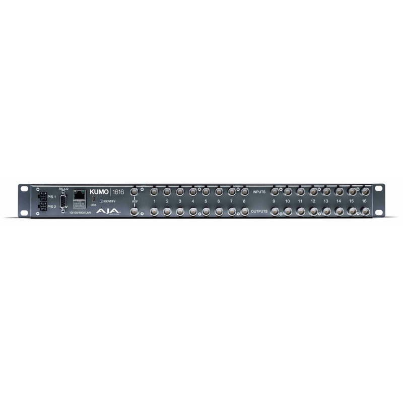 AJA KUMO 1616 16×16 Compact SDI Router w/ Power Supply – KUMO-1616-R2