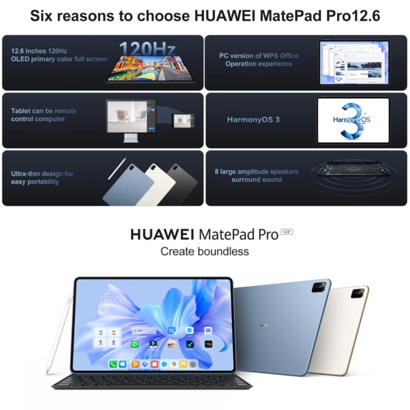 Huawei MatePad Pro 2022 WGR-W09 WiFi 12.6 inch 8GB+256GB Black
