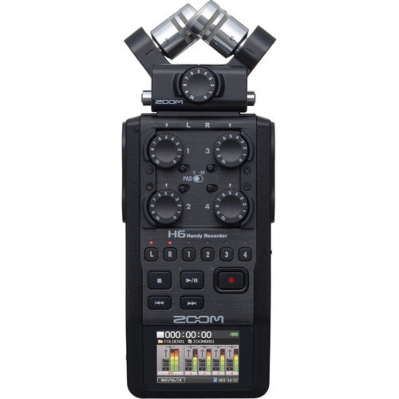 Zoom H6 6-Input / 6-Track Portable Handy Recorder (Black)
