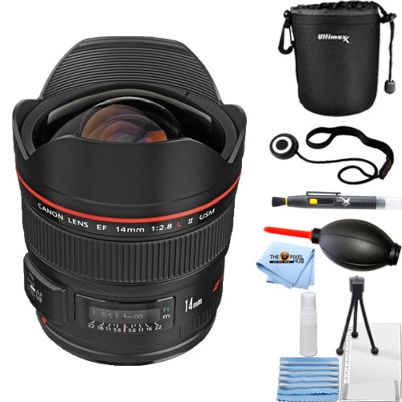 Canon EF 14mm f/2.8L II USM Lens 2045B002 – Essential Lens Pouch Bundle
