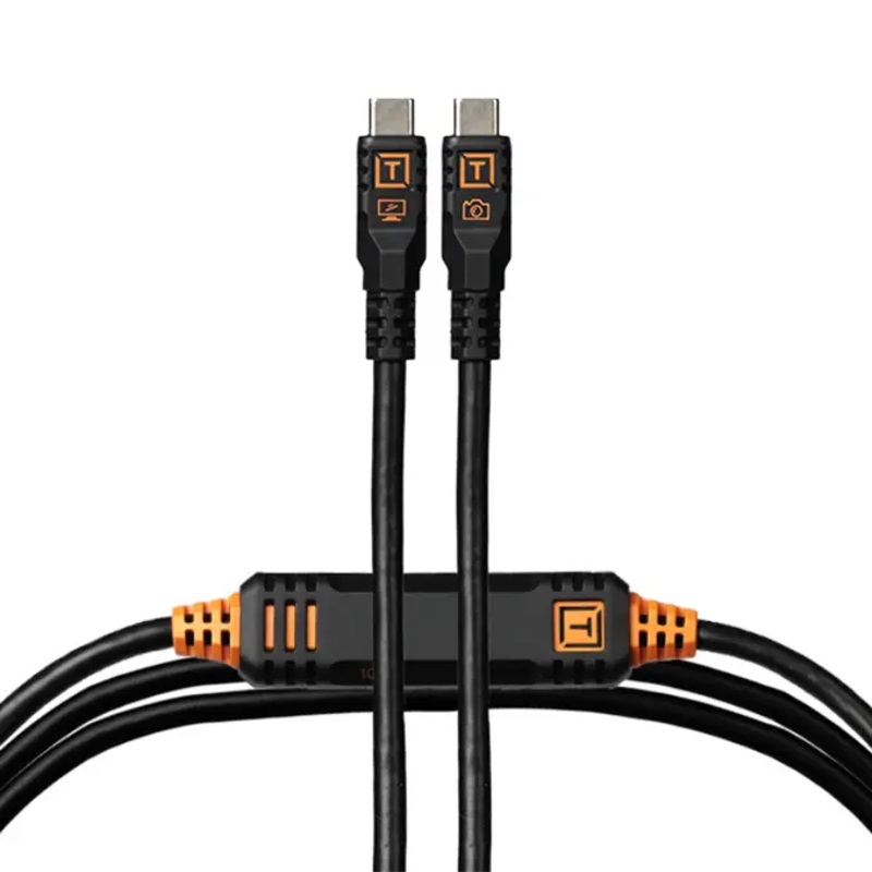 Tether Tools TetherPro Optima 10G USB-C, 15′ (4.6m), Straight to Straight, Non-Reflective Black