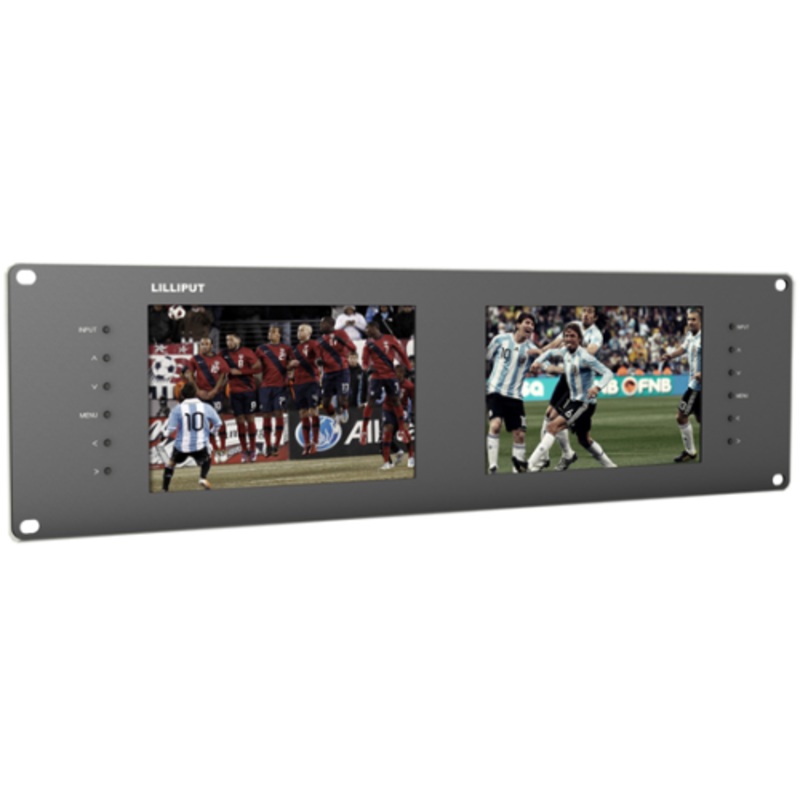 Lilliput RM-7028S 7-inch HDMI/12G-SDI 2x Panel 3U Rack-Mountable Monitor with Daisy-Chain Remote Control Tally
