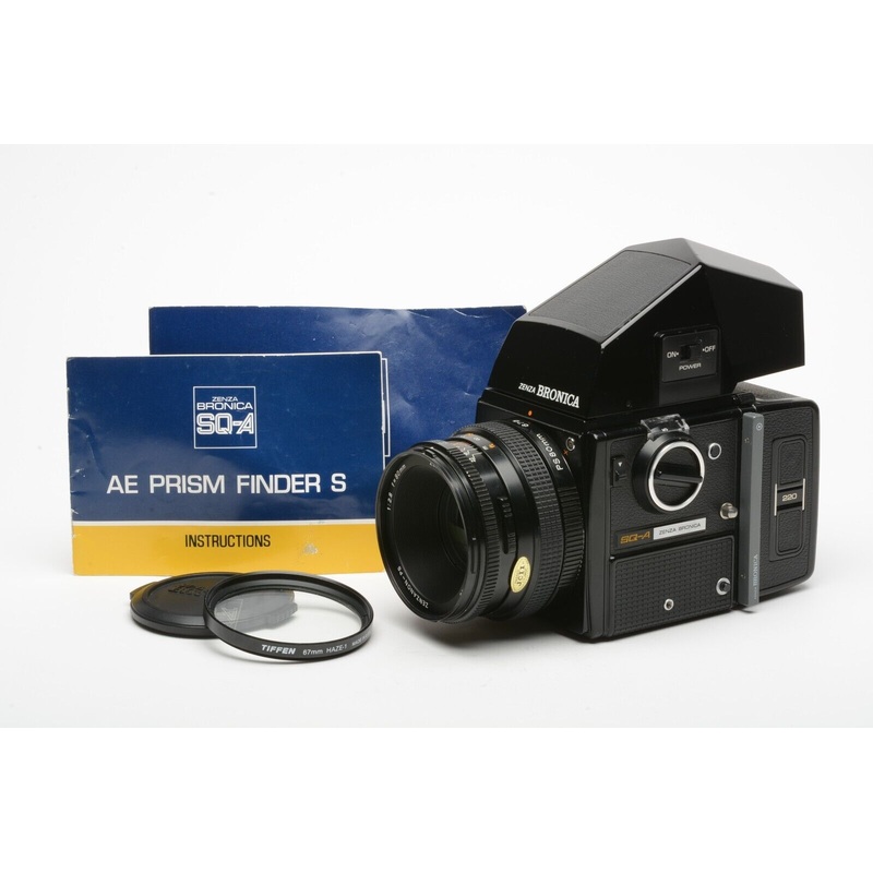 Zenza Bronica SQ-A w/80mm F2.8, AE Prism Finder, 220 Back, Tested, Great!
