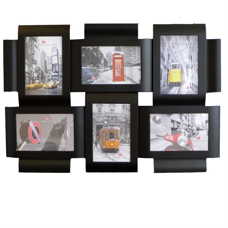 Caserta Black Multi Aperture Photo Frame For 6 6×4 Photos