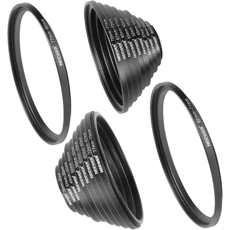 Neewer 20 Pieces Metal Step Up/Down Adapter Ring Kit