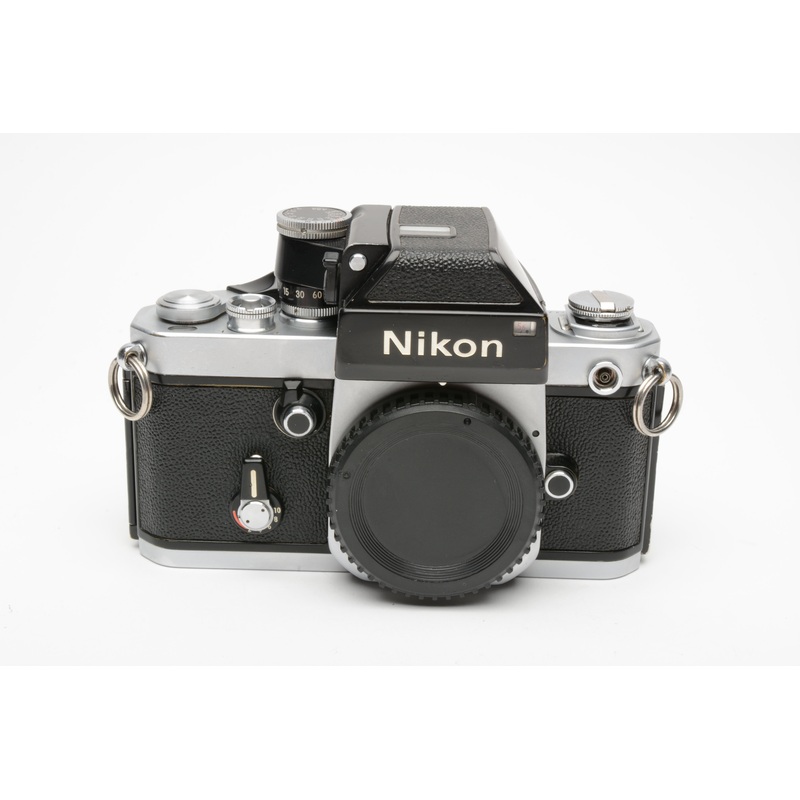 Nikon F2 Photomic SLR Film Camera Body (Chrome) w/DP-1 Finder, Nice! New Seals