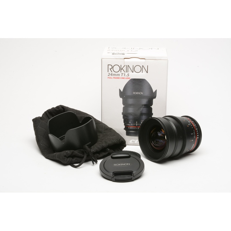 Rokinon 24mm T1.5 ED AS IF UMC Full Frame Cine DS Lens for Canon EF Mount CV24M-C Mint, Boxed