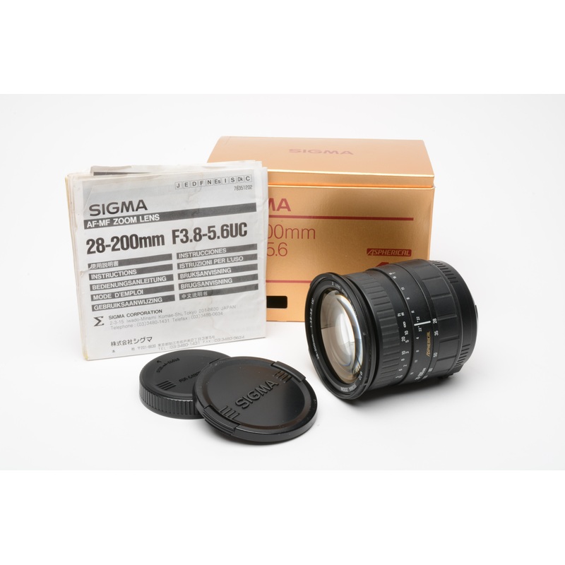 Sigma AF 28-200mm f3.8-5.6 UC Aspherical lens for Canon AF, Boxed, Compact