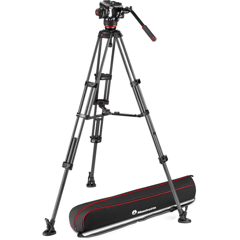 Manfrotto 504X Fluid Video Head with Carbon Fibre Twin Leg Tripod MS – MVK504XTWINMC