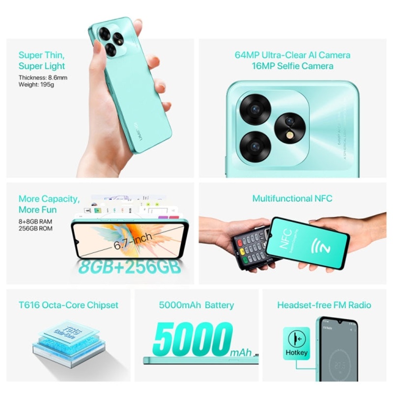 UMIDIGI A15 Dual SIM 8GB+256GB Black