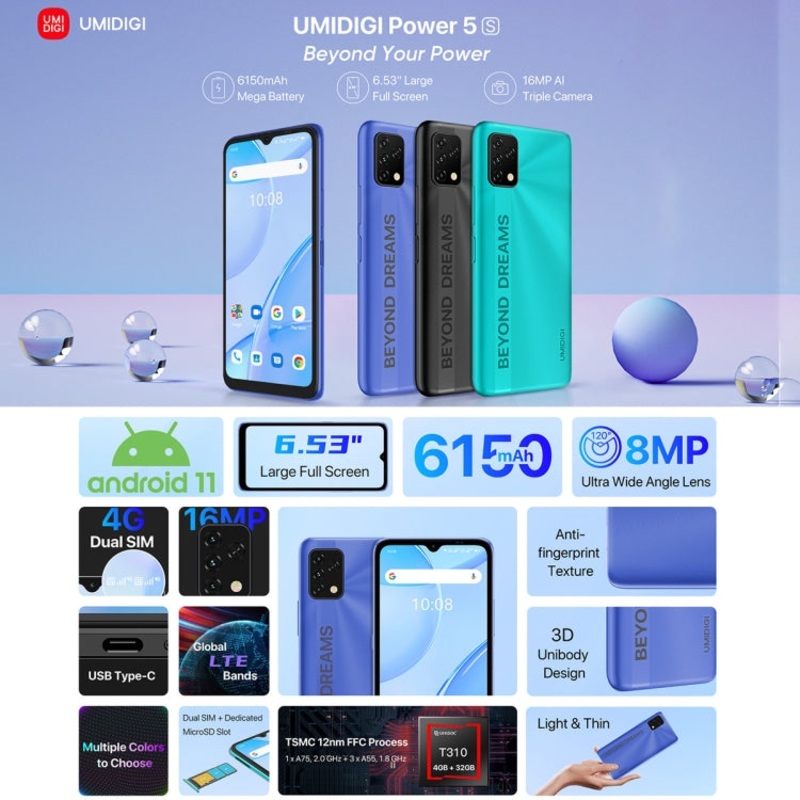 Umidigi Power 5S 4GB+64GB Blue