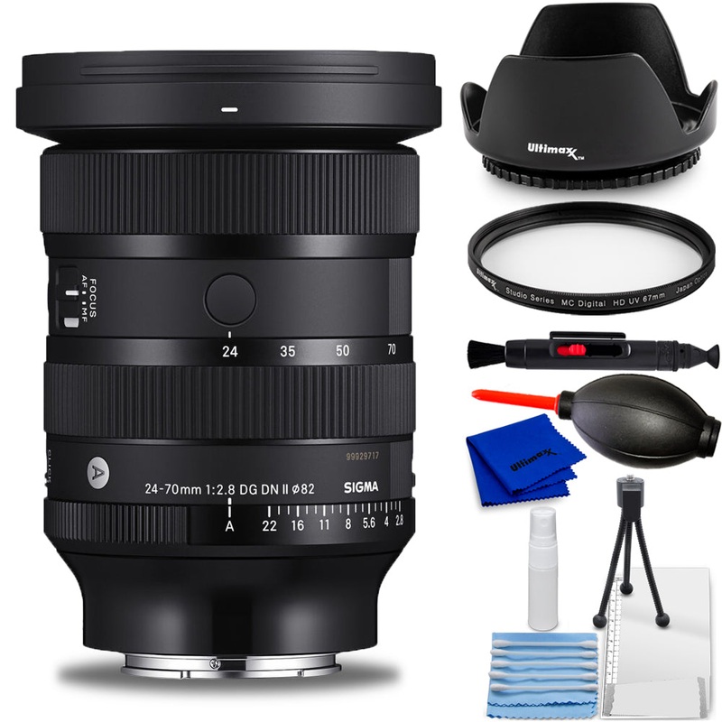 Sigma 24-70mm f/2.8 DG DN II Art Lens (Sony E) 57A965 – 7PC Accessory Bundle