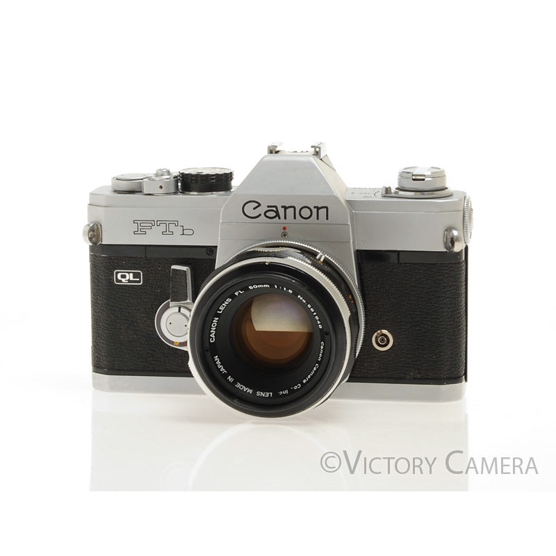 Canon FTb QL Chrome 35mm SLR Camera w/ 50mm f1.8 Lens [EXC]