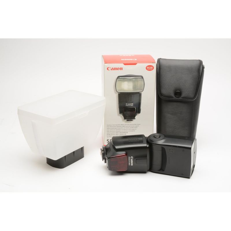 Canon 580EX Speedlite flash w/Case, tested, clean, Boxed + Diffuser