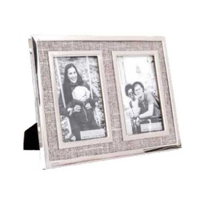 Sifcon Fabric Double 6×4 Photo Frame – Grey