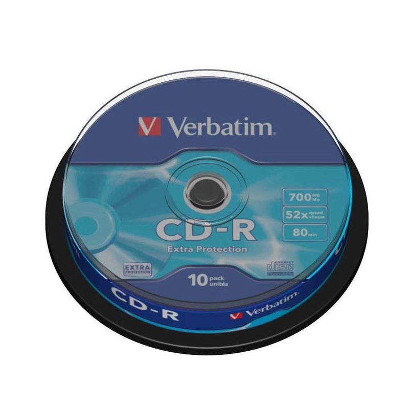 1×10 Verbatim CD-R 80min 700MB 52x Speed Extra Protection CB