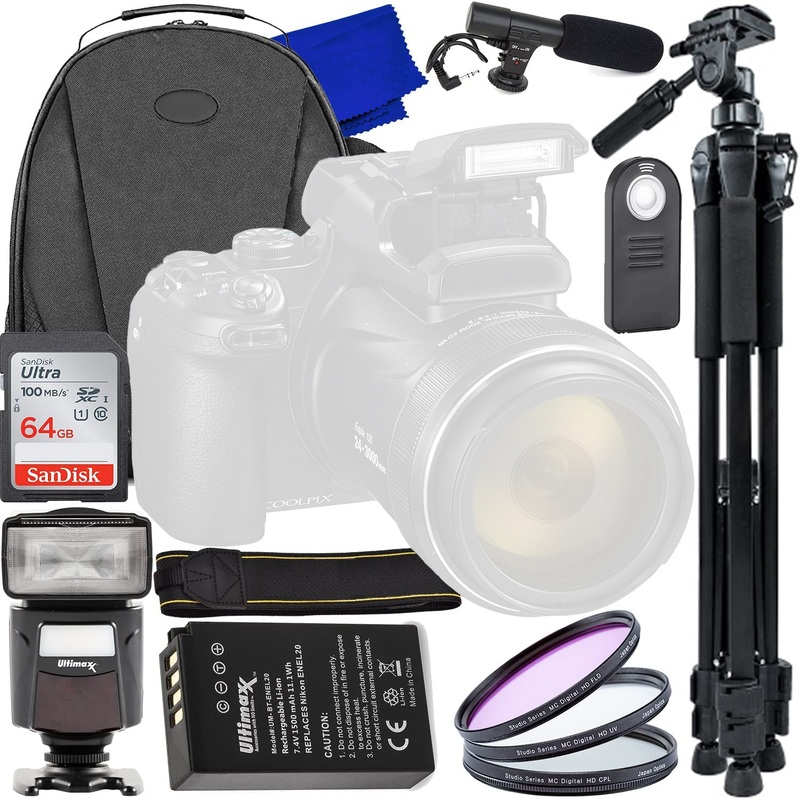 Nikon Coolpix P1000 16MP 4K Digital Camera 26522 – 9PC Accessory Bundle
