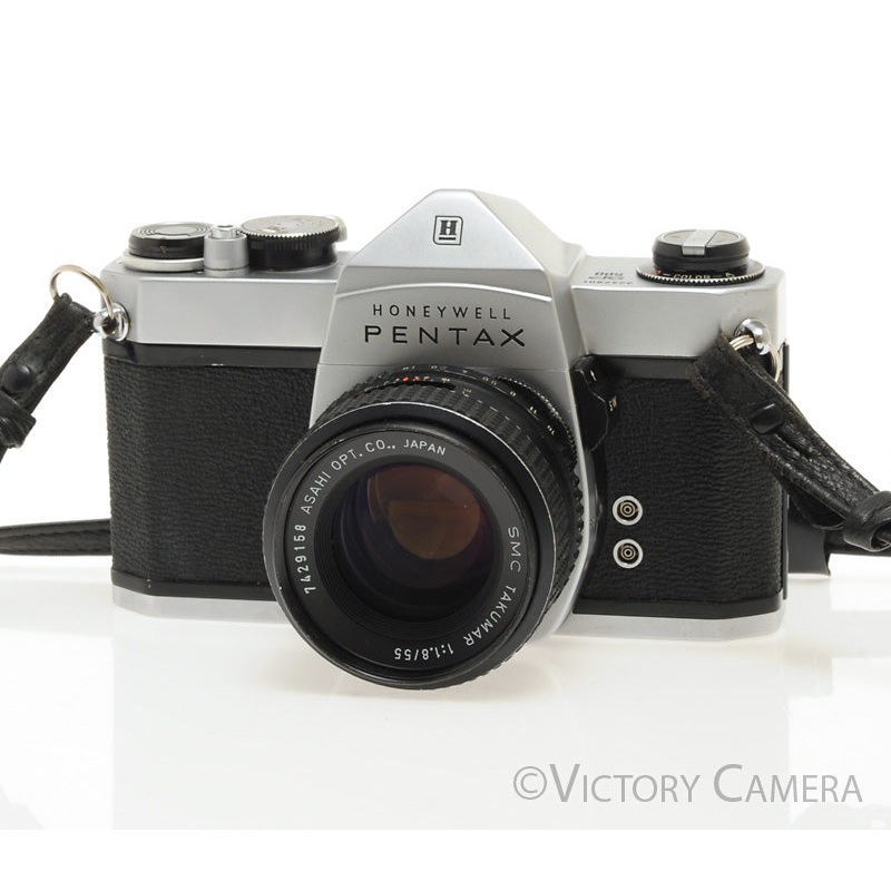 Pentax Spotmatic SP 500 Chrome 35mm Camera 55mm f1.8 Lens -No Meter- [EXC]