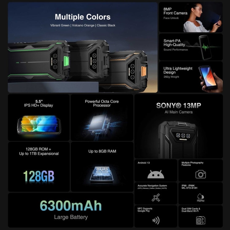 DOOGEE S41 Plus Rugged Phone 4GB+128GB Black