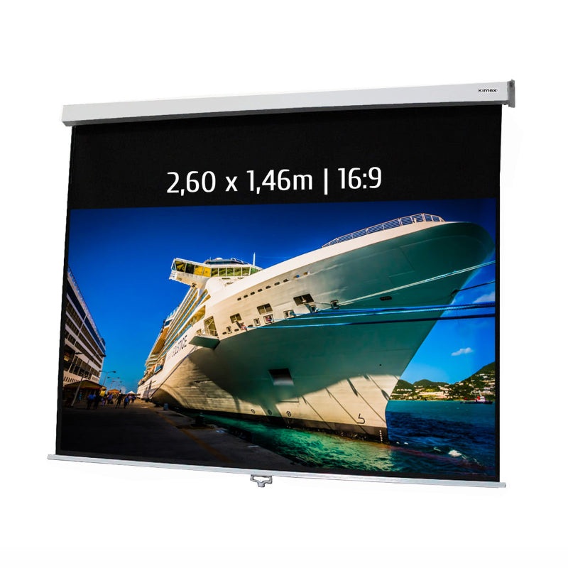 KIMEX Ecran de projection manuel 2,60×1,46m 16:9