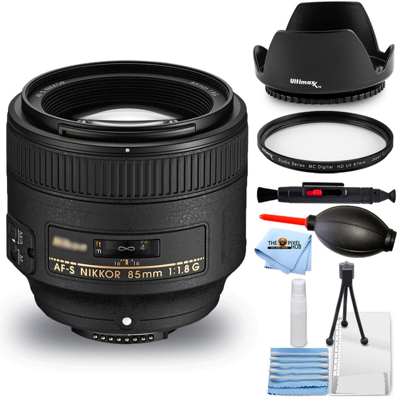 Nikon AF-S NIKKOR 85mm f/1.8G Lens 2201 – Essential UV Filter Bundle