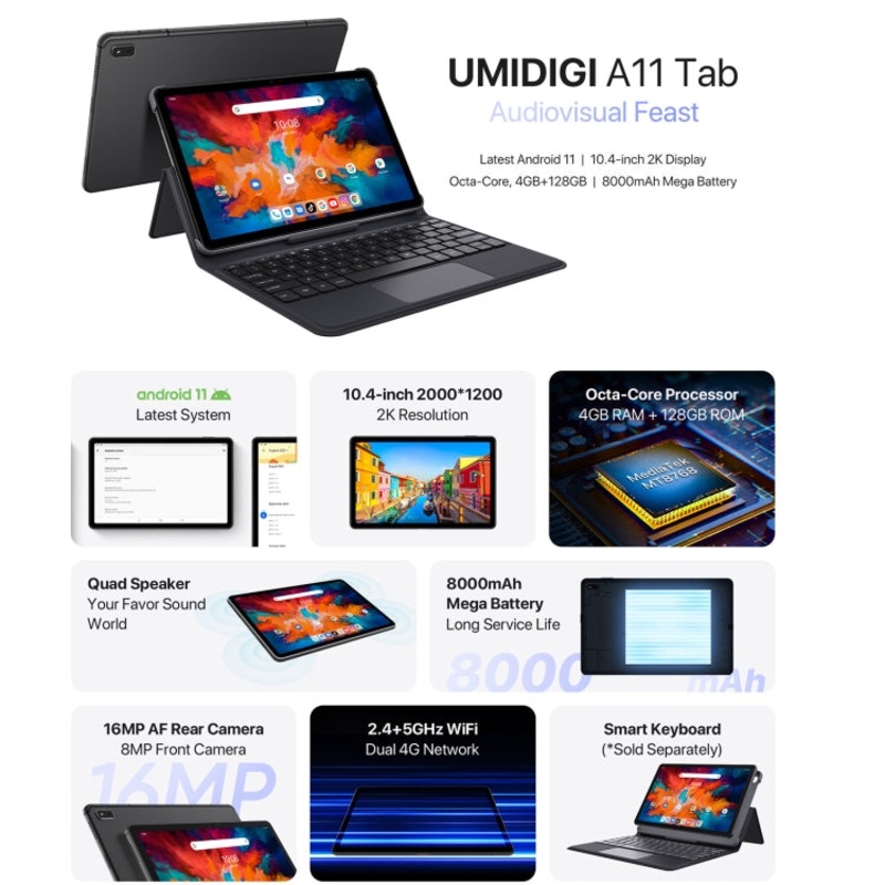 Umidigi A11 Tab LTE 10.4 inch 4GB+128GB Black