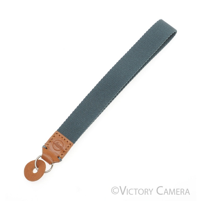 Leica Leitz Genuine Wrist Strap Blue Fabric Leather Ends [EXC+]