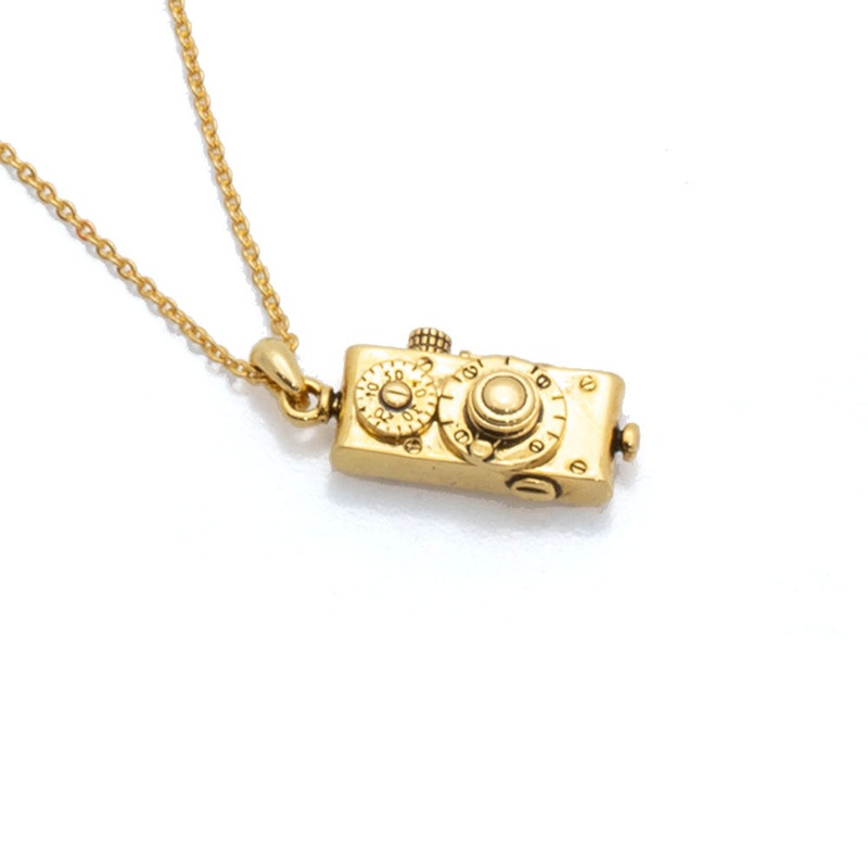 Leica Necklace, Gold Plated 18K Antique