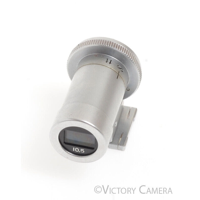 Nikon Nippon Kogaku 10.5cm 105mm Chrome Viewfinder in Case -Light Haze- [EXC-]