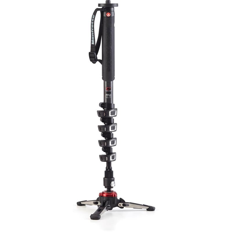 Manfrotto XPRO Carbon 5 Section Fluid Video Monopod FLUIDTECH Base – MVMXPROC5