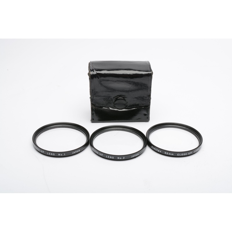 Vivitar 55mm Close-up lens set +1, +2, and +4 in pouch