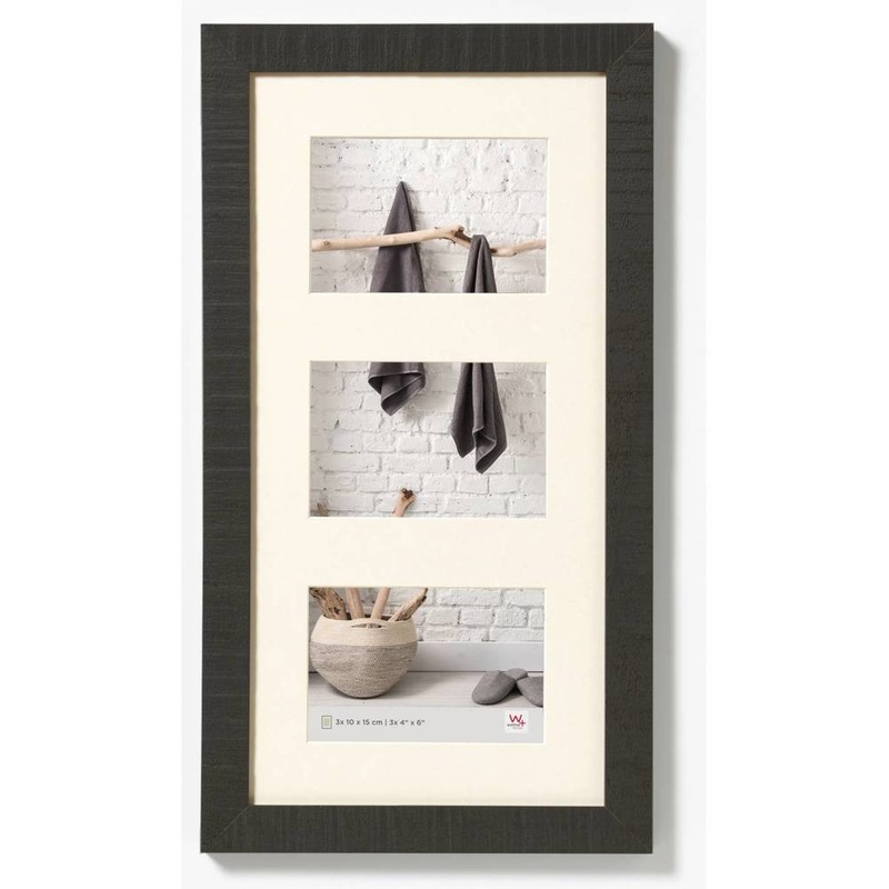 Walther Home Wooden Picture Frame – 20×10 inch – (Insert for 3x 7×5 inch) Black