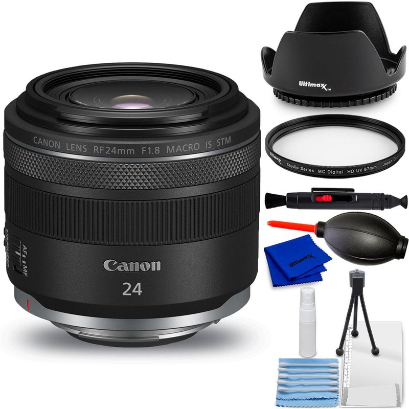 Canon RF 24mm f/1.8 Macro IS STM Lens 5668C002 – 7PC Accessory Bundle