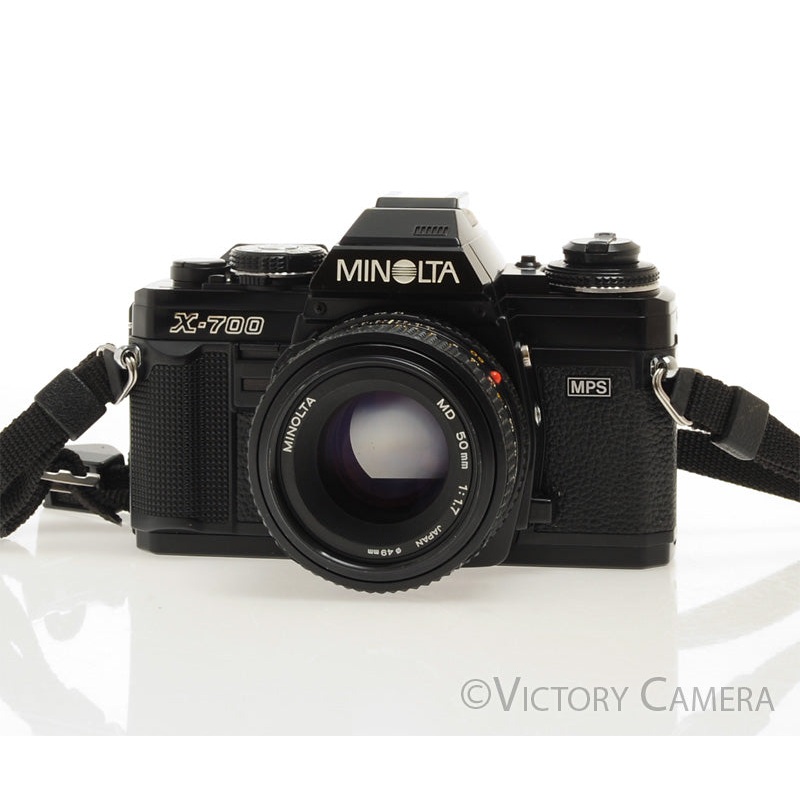 Minolta X-700 X700 Black 35mm SLR Film Camera w/ 50mm f1.7 Lens  [EXC]