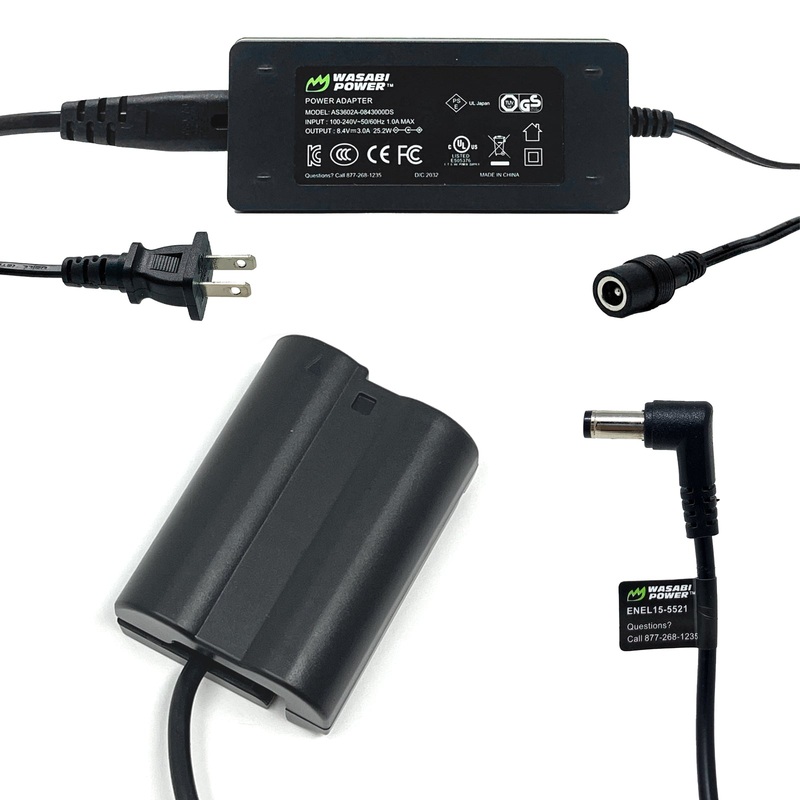 Nikon EN-EL15, EP-5B DC Coupler with AC Power Adapter by Wasabi Power