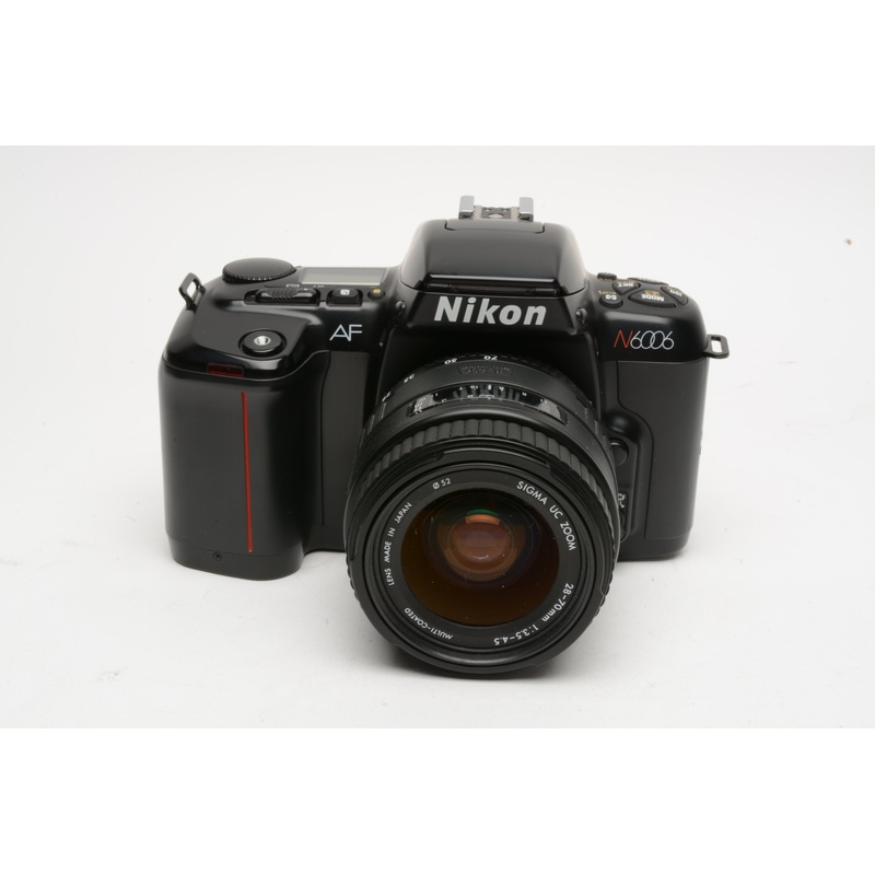 Nikon N6006 35mm SLR w/Sigma 28-70mm f3.5-4.5, Hood, manual, Tested, Nice